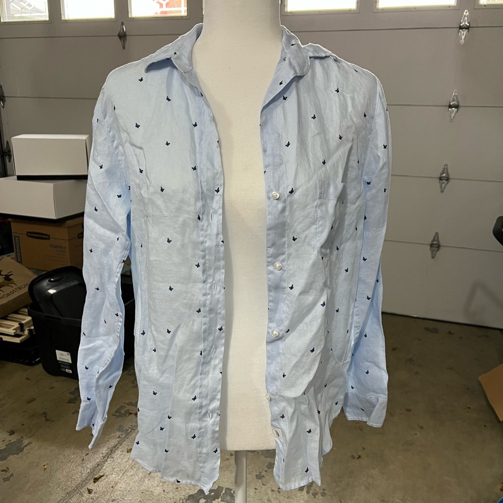 Cute butterfly pattern button down